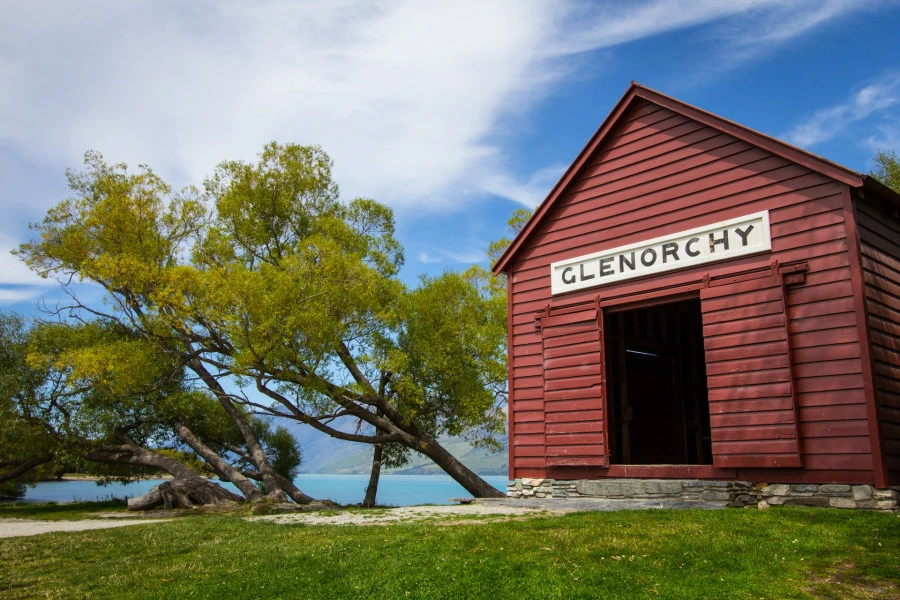 The iconic Glenorchy Red Shed by the waterfront